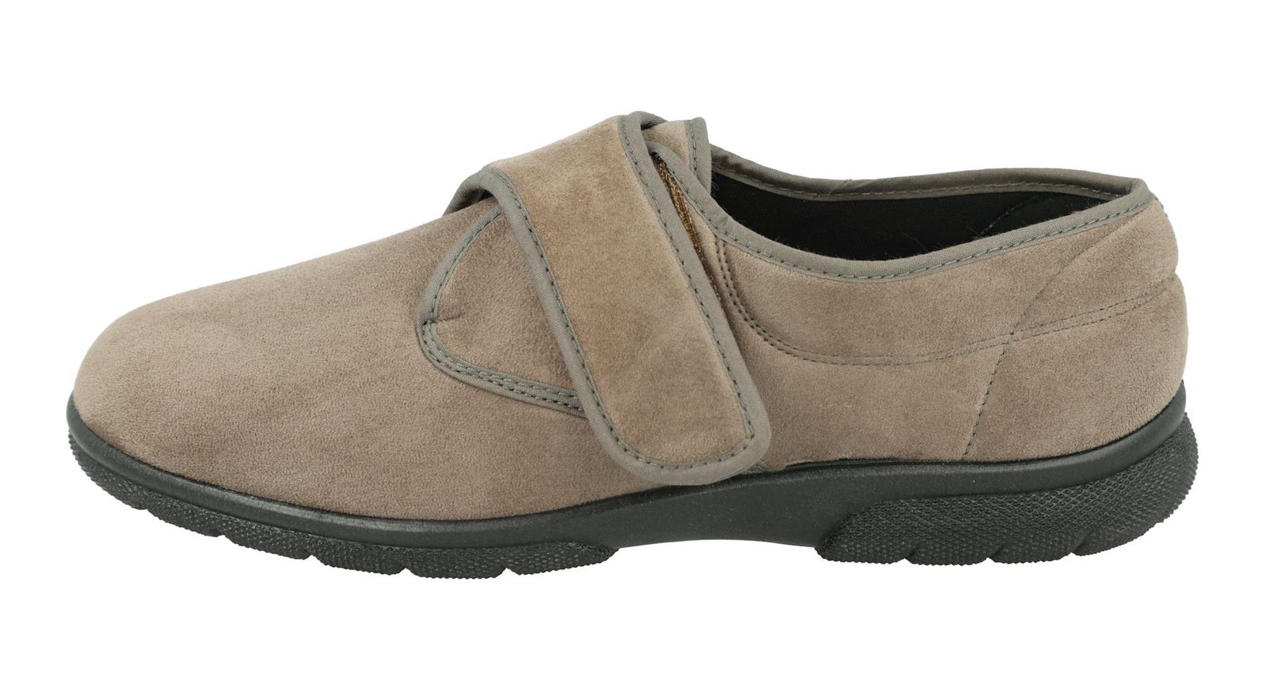 DB Shoes Men's 6V Fit Touch Strap Traditional Shoes in Taupe, Sizes 6 to 12