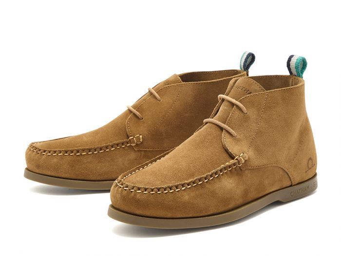 Chatham Suede Boat Chukka Boots For Men - Ives Repello G2 Tan, 6-15