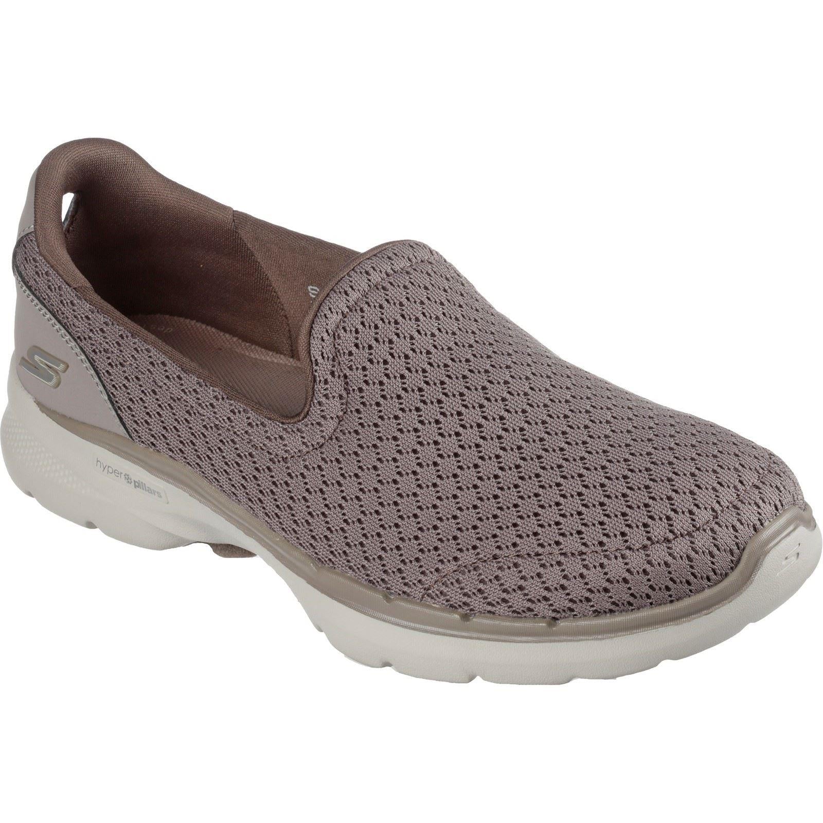 Skechers (124523) Slip On Ladies Shoes Go Walk 6 Sea Coast Taupe UK 3 to UK 8