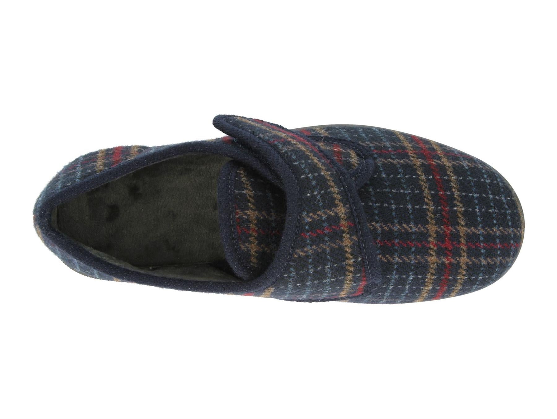 Men'S Slippers / House Shoes (Tartan)2V Wide Fit By Db Shoes in Navy