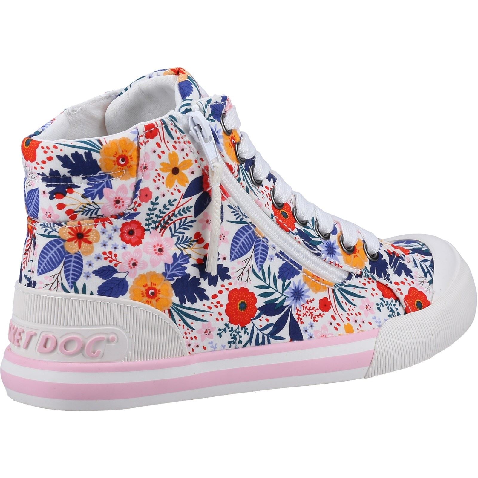 Rocket Dog Women Shoes - Jazzin Hi Malden Floral in White/Multi, Sizes 4-8