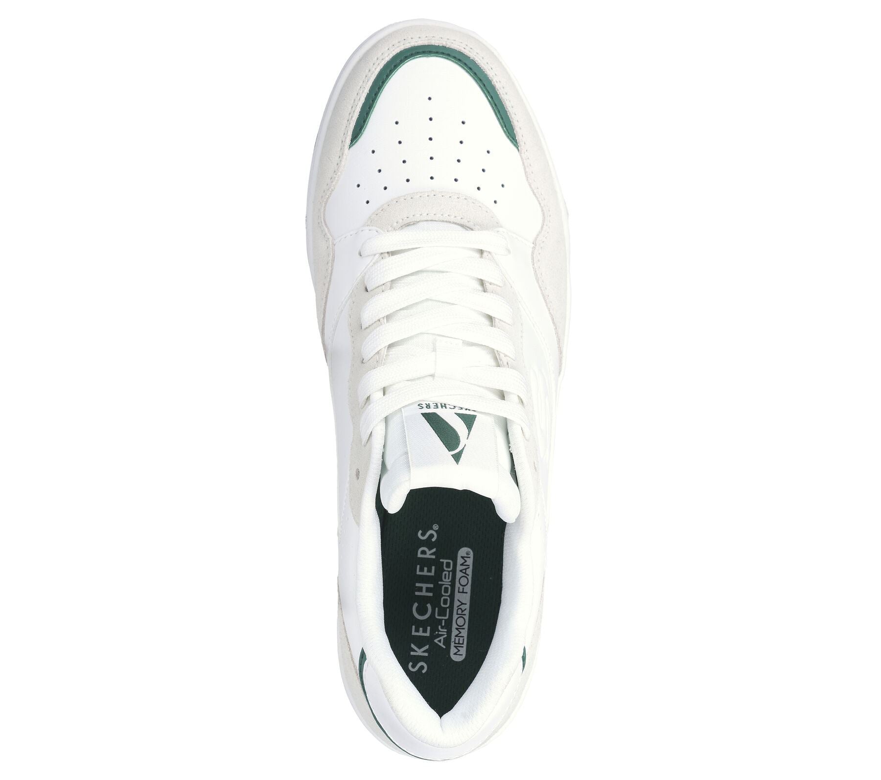 Skechers Men Shoes - Koopa Court - Volley Low Varsity in White/Green, 5.5 to 14