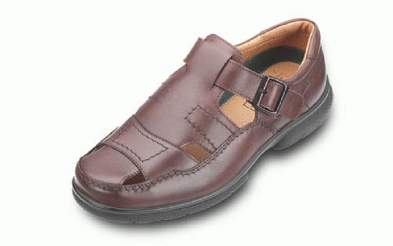 DB SHOES SANALISED T BAR SHOES IN BROWN, (4E FIT) EXTRA WIDE