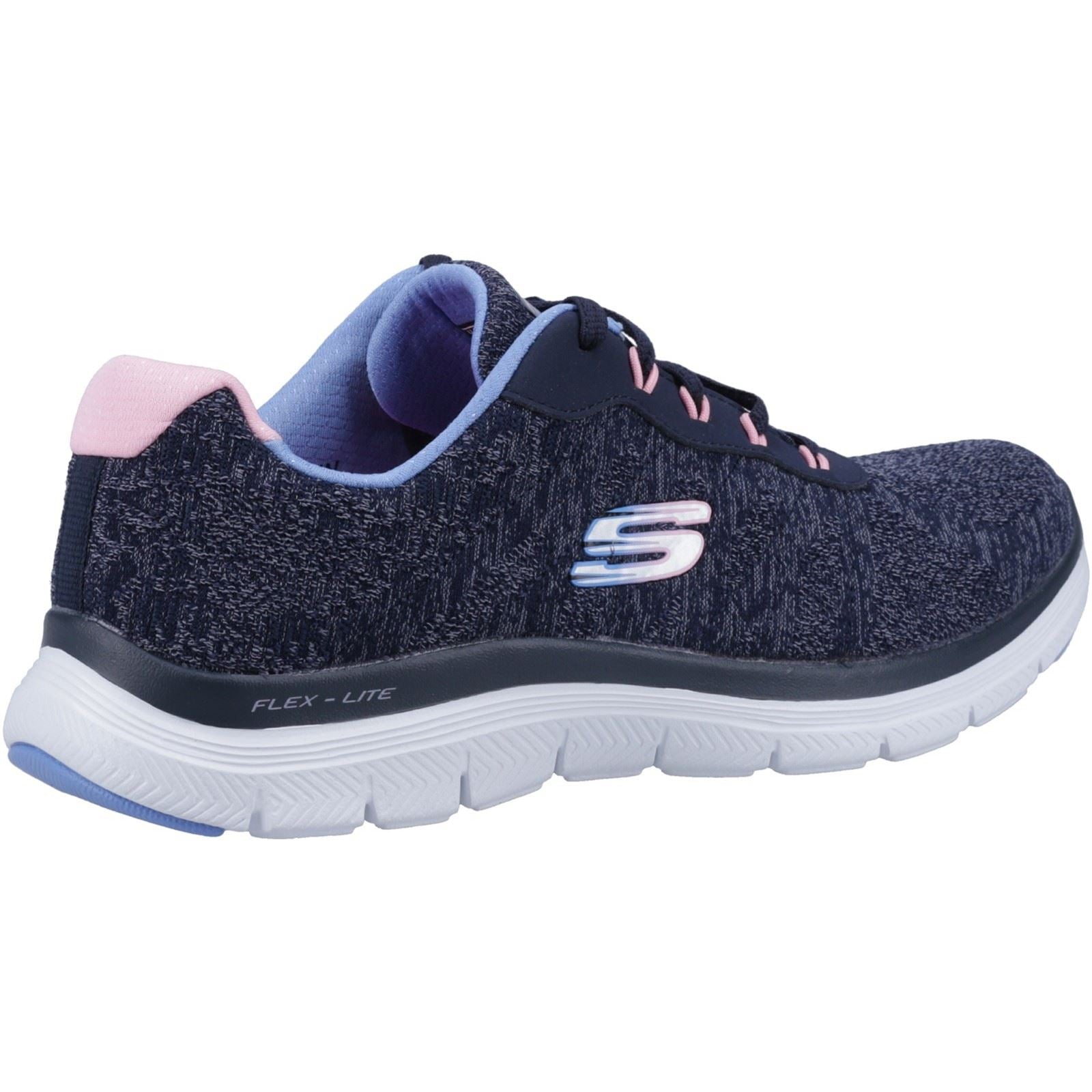 Skechers (GAR149570) Women's Flex Appeal 4.0 Fresh Move Trainers in Navy/Multicoloured 3 to 8