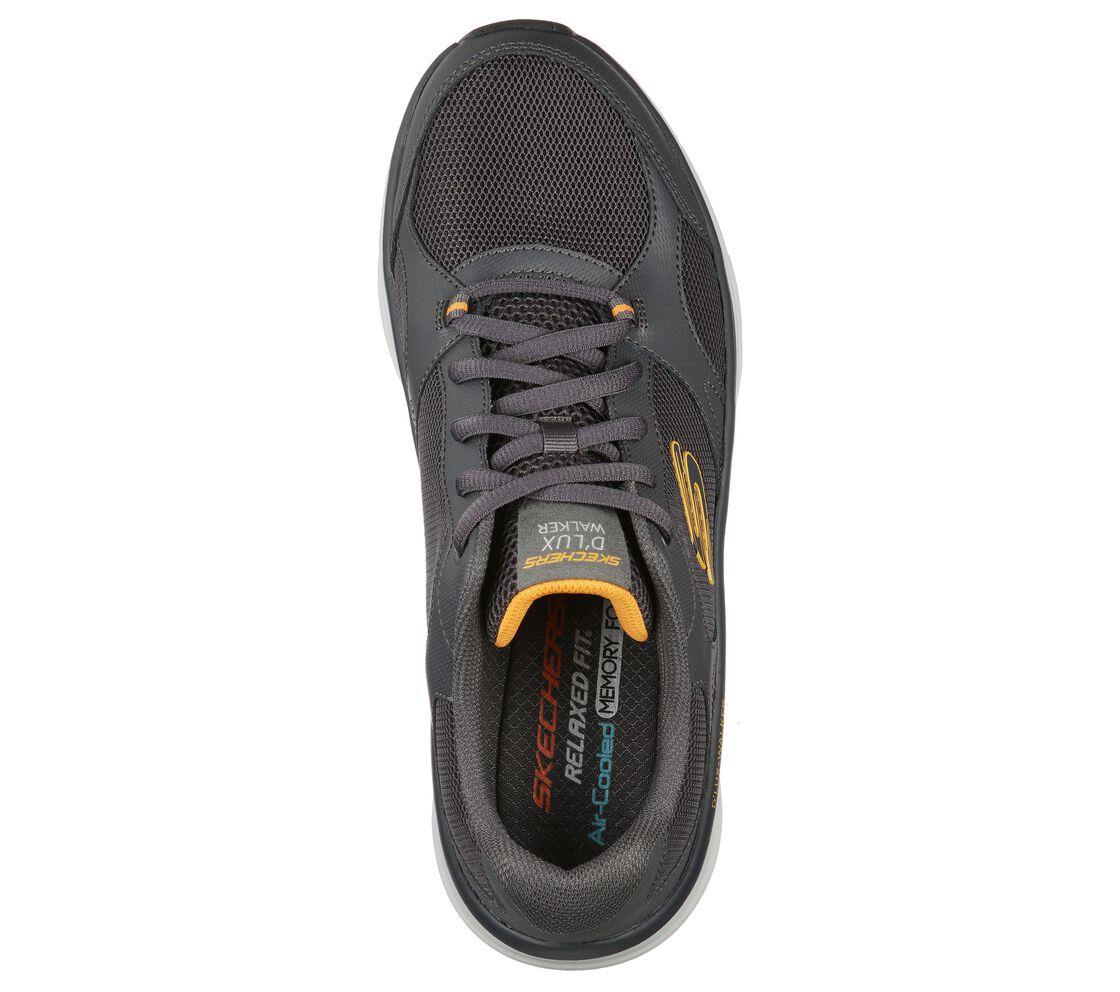 Skechers Men's Relaxed Fit D'Lux Walker - Mainstream in Charcoal/Orange Size UK6  to UK13