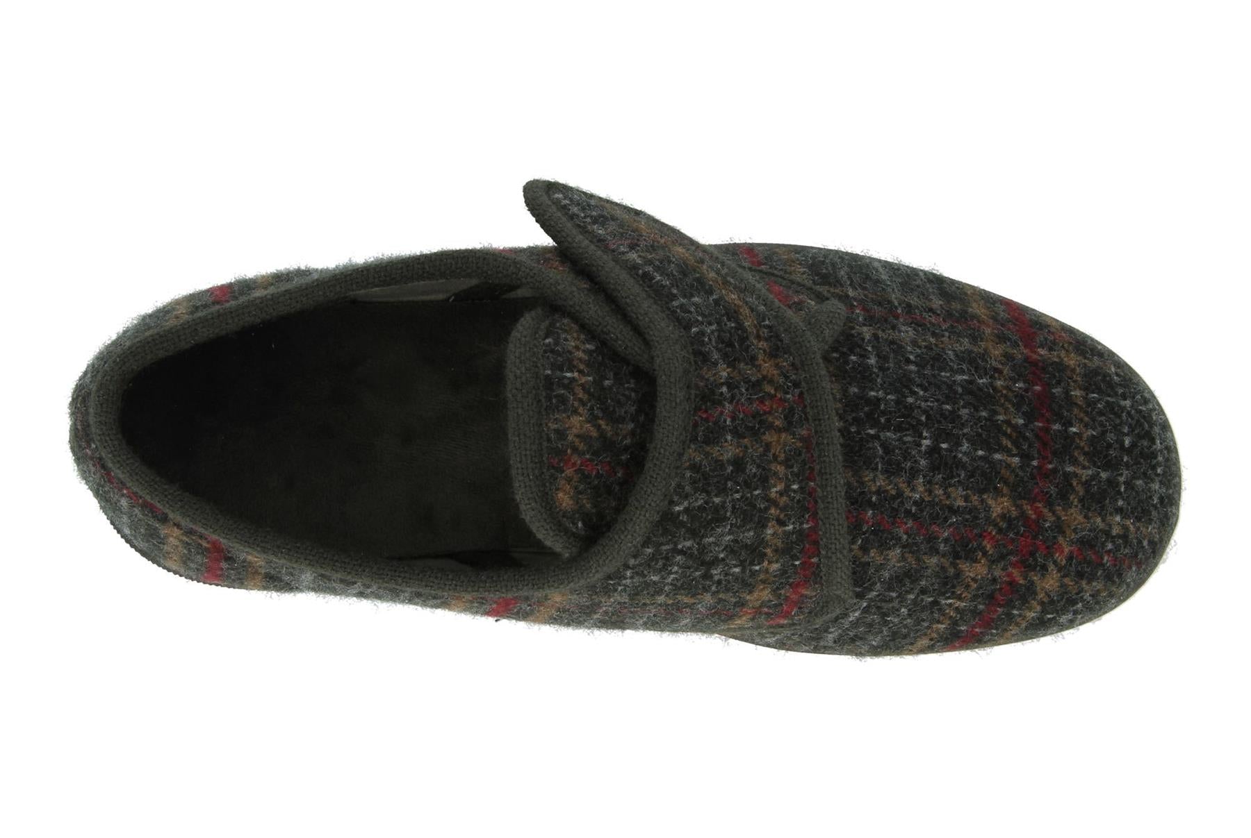 Men'S Slippers / House Shoes (Tartan)6V Wide Fit By Db Shoes in Grey