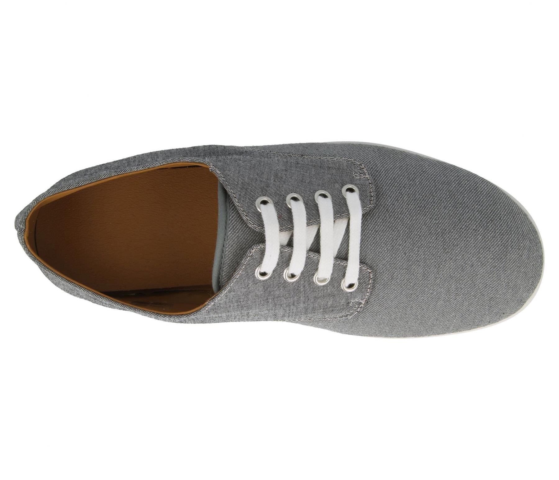 Mens Easy B Extra Wide Fit (2V) Sporty Canvas Canvas Shoes (Declan) in Grey