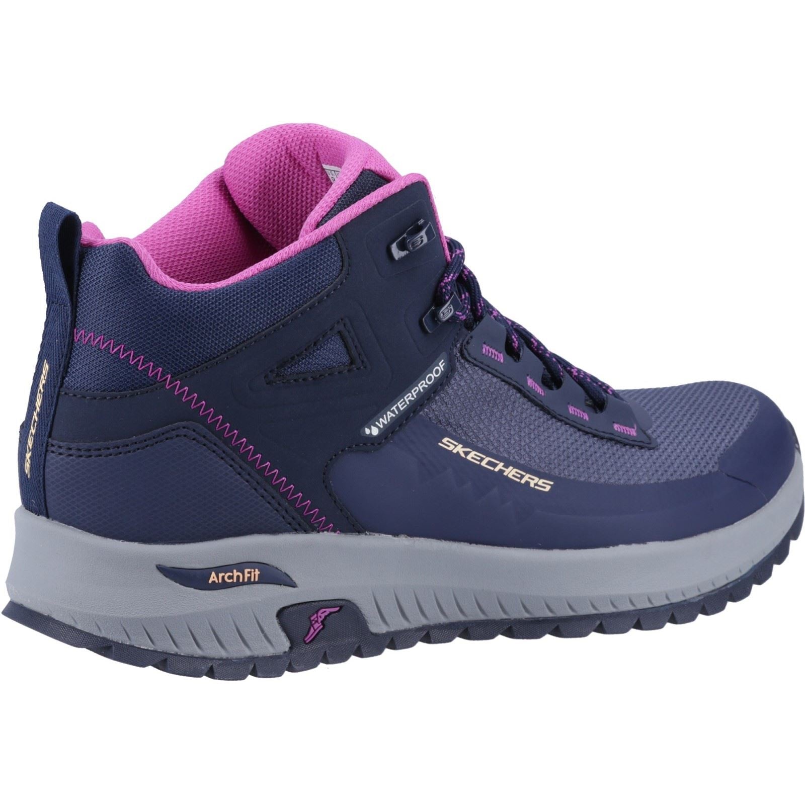 Skechers Women Boots - Arch Fit Discover Elevation Gain Ankle in Navy/Purple, 3-8 - GAR180086