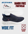 D555 Kingsize Hands Free Shoes For Men With Knitted Top (BLYTH 2) - Navy, 12-15