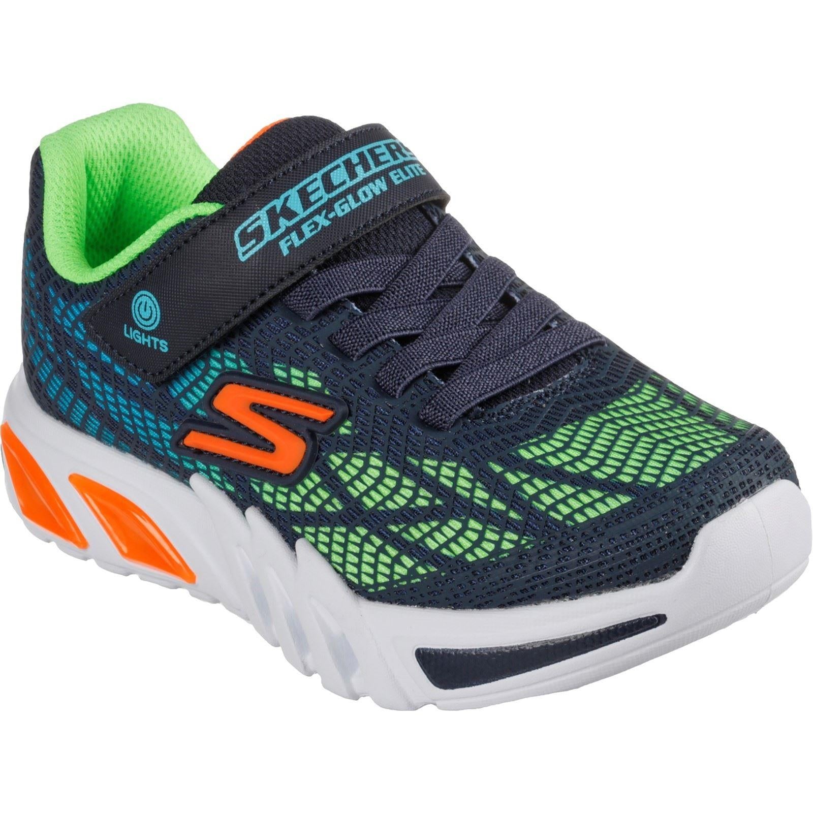 Skechers (GAR400137L) Childrens Sports Flex-Glow Elite Vorlo Shoes in UK 1.5 to 13.5