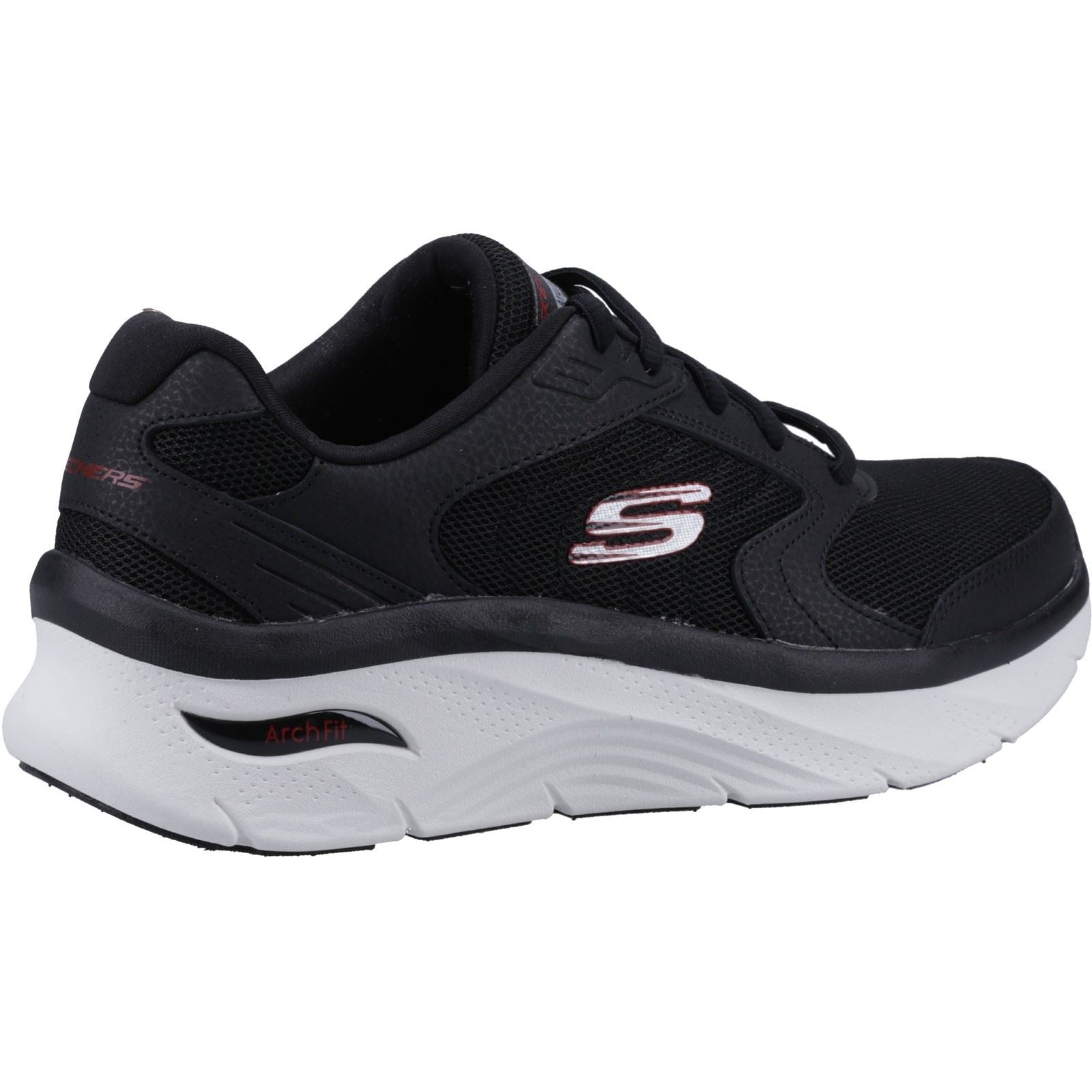 Skechers (GAR232501) Men's Arch Fit D'Lux Junction Trainers in Black/Red 6 to 12