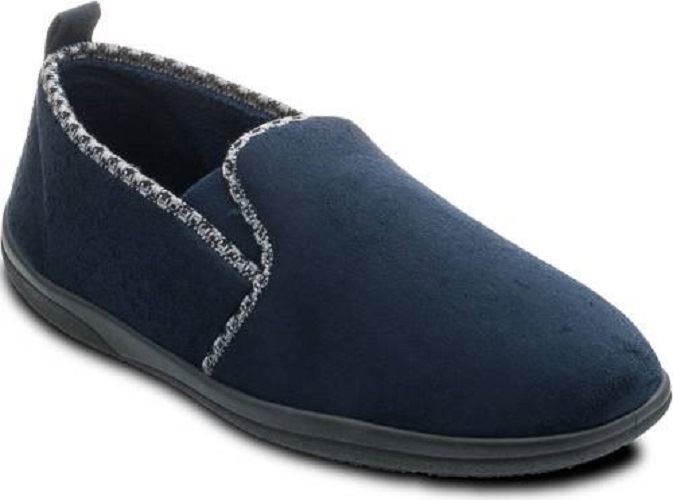 PADDERS WIDE FIT HOUSE SLIPPERS (LEWIS) IN NAVY IN SIZE UK6 TO UK12