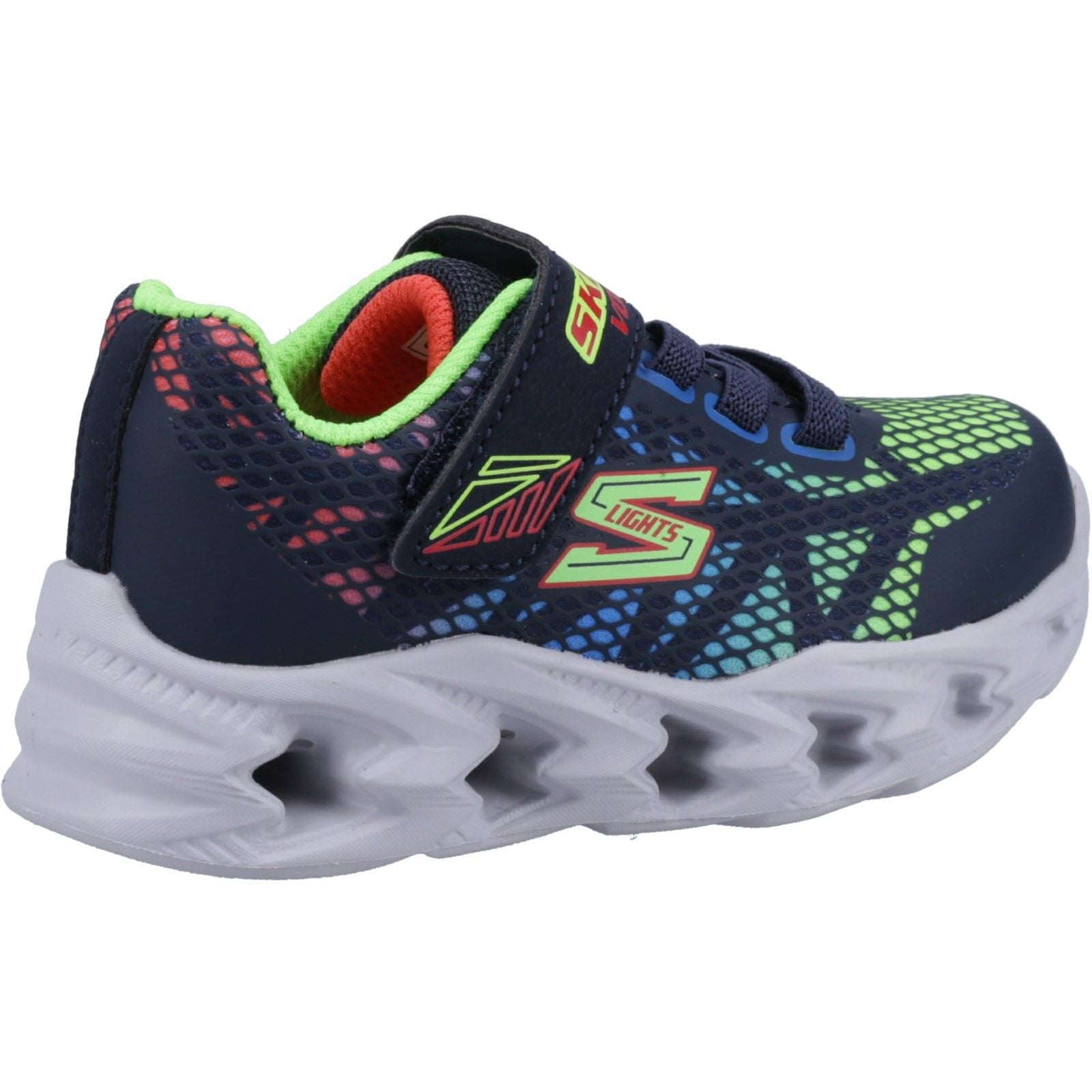 Skechers (GAR400602N) Boy's Vortex 2.0 Trainers in Navy/Multicoloured 4 to 9