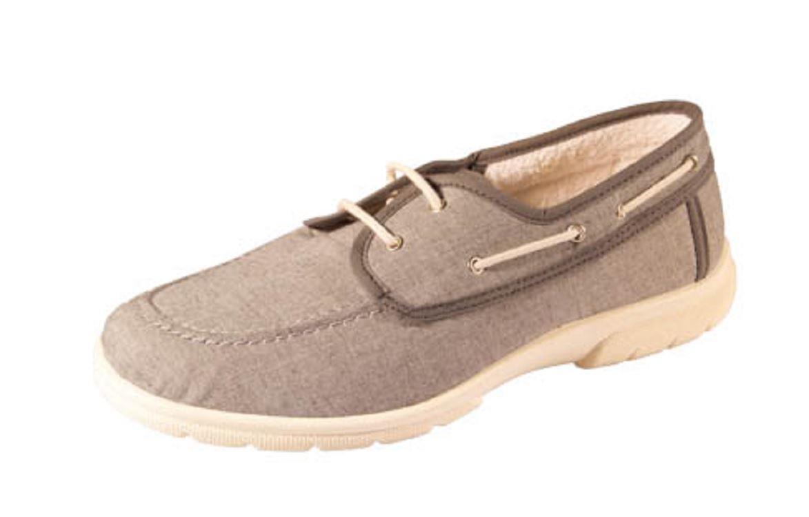 DB Ken Laced Canvas Deck Shoes in Grey (2E-4E Fit) in Size UK6 to UK12