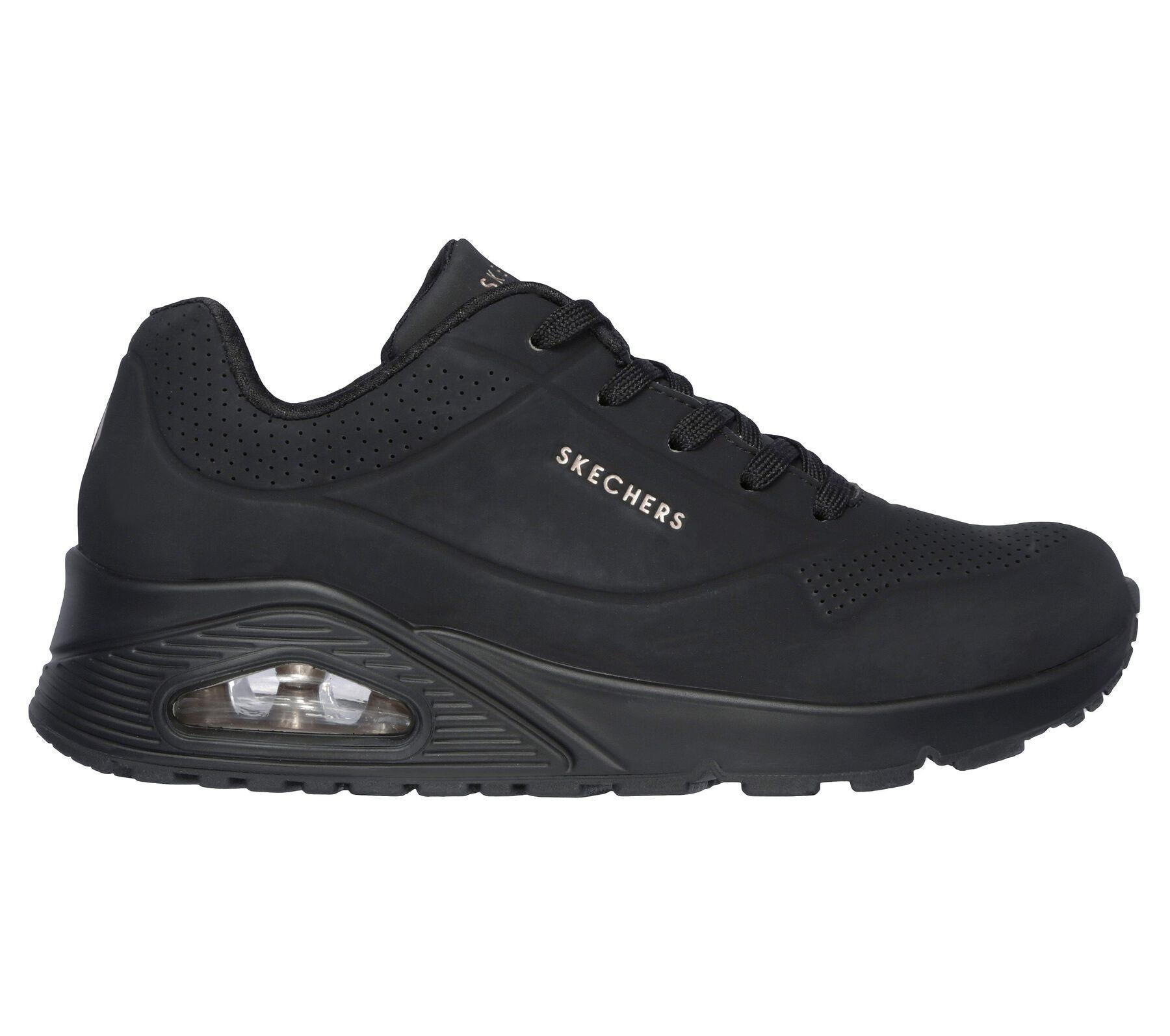 Skechers (GAR73690) Ladies Sports Uno Stand On Air in Black Size UK 2 - 6