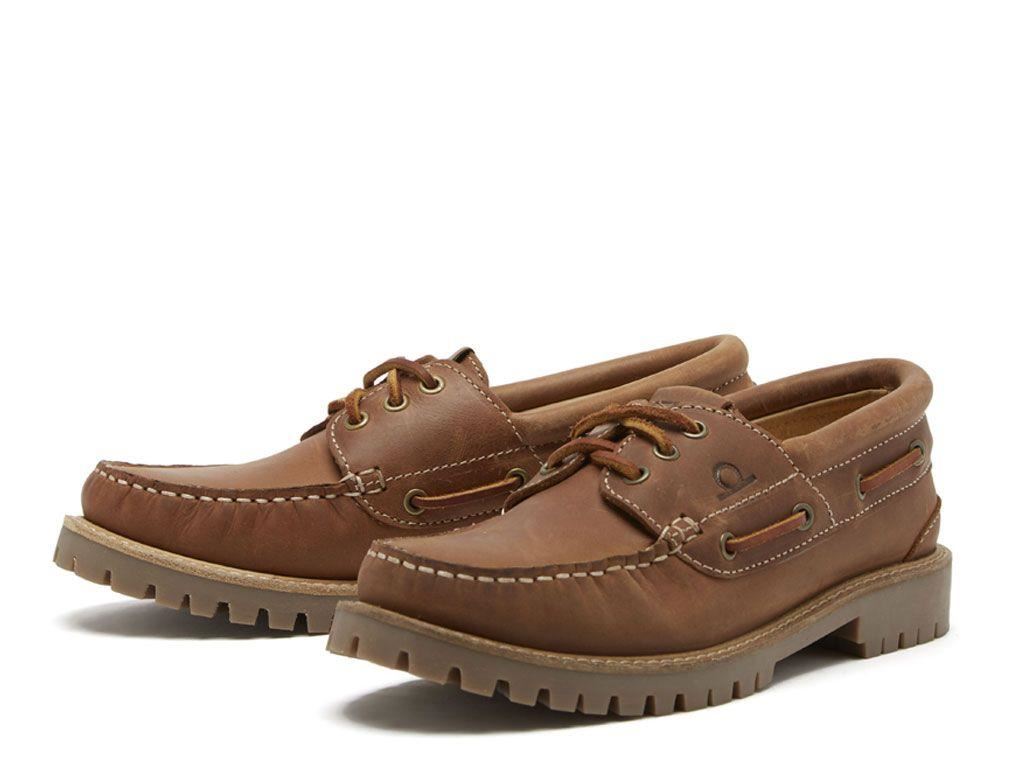 Chatham Women's Sperrin Lady Leather Boat Shoes in Tan 3 to 9