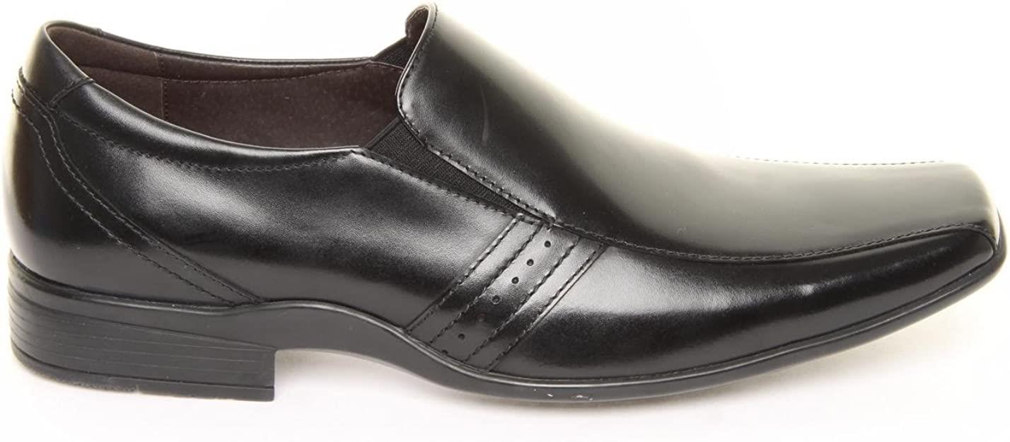 Front Men's Craddock Formal Style Leather Slip On Shoes in Black 12 to 14