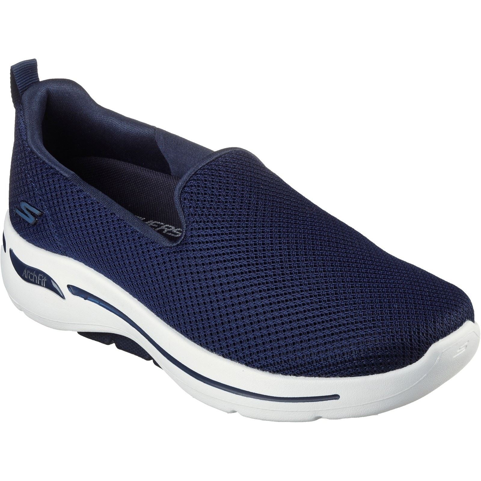 Skechers (GAR124401W) Women's GOwalk Arch Fit Grateful Wide Sports Shoe in Navy/White 4 to 8