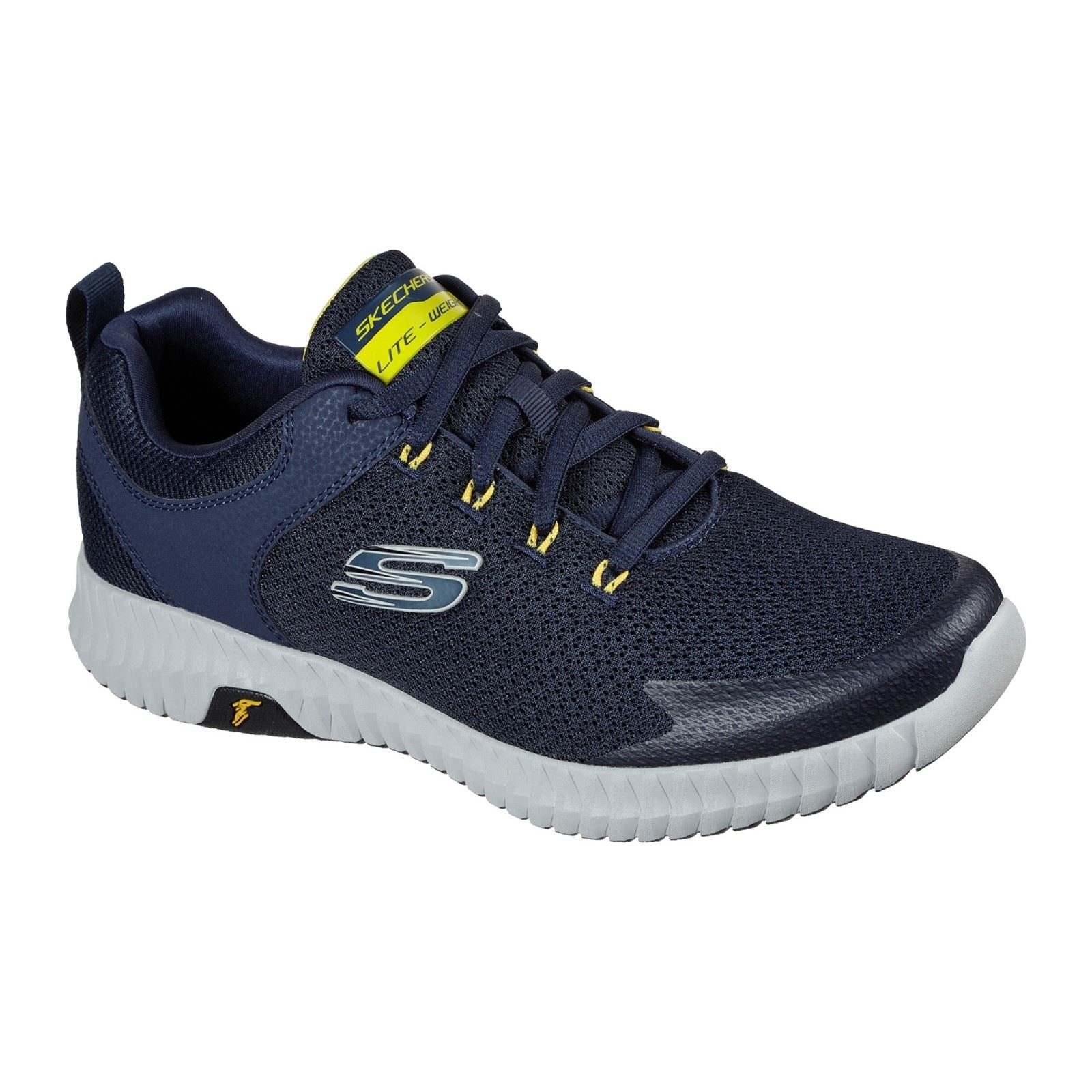 Skechers Elite Flex Prime Take Over Sport Shoes Mens Sports in  Navy Yellow