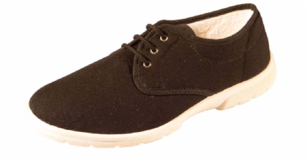 Db Shoes Troon Laced Canvas in Black, (4E FIT) EXTRA WIDE