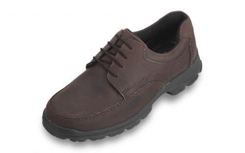 DB SHOES WEYMOUTH 4 EYELET GIBSON MUDGUARD LACE IN NUBUCK BROWN (4E FIT)