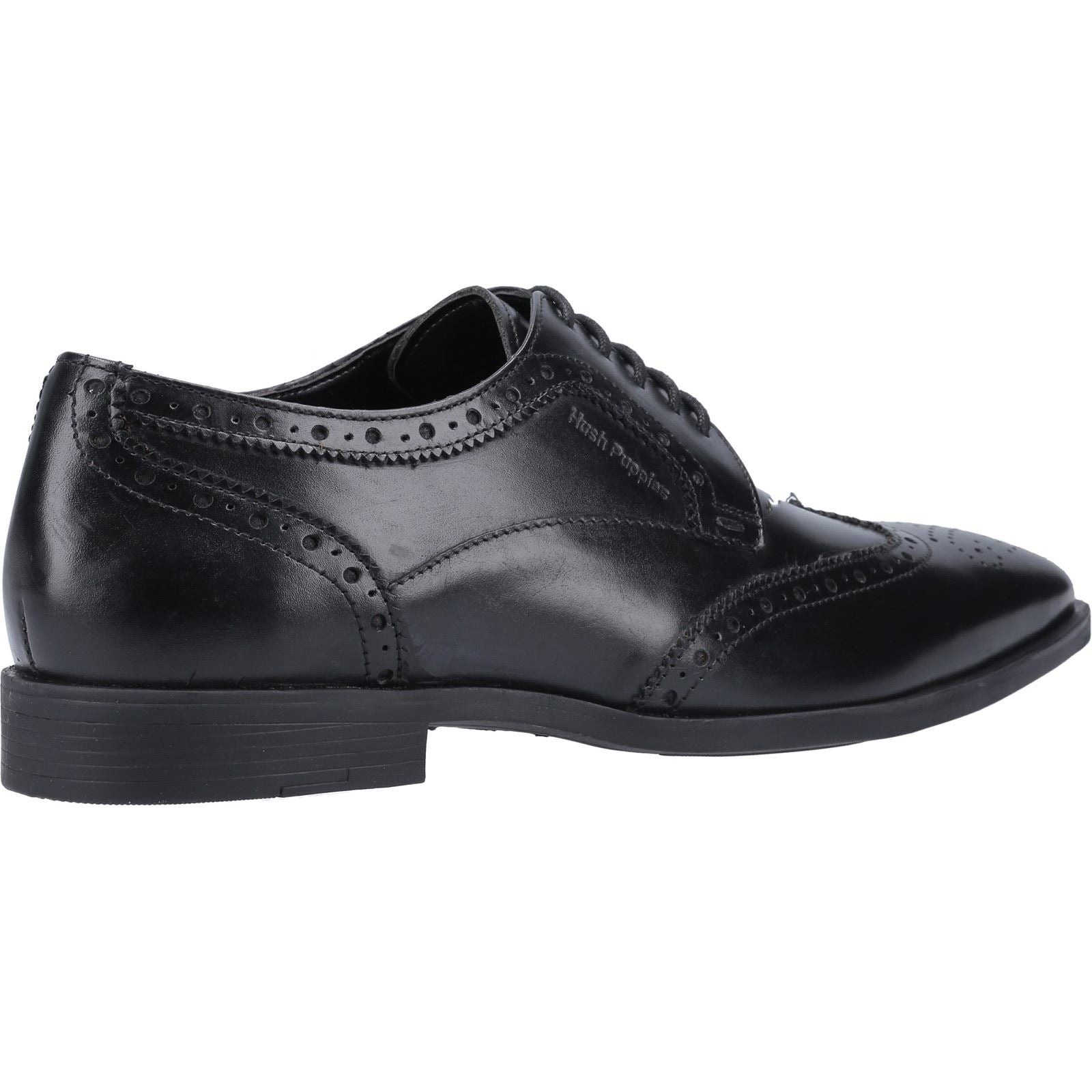 Hush Puppies Brace Brogue Lace Up Mens Shoes in Black