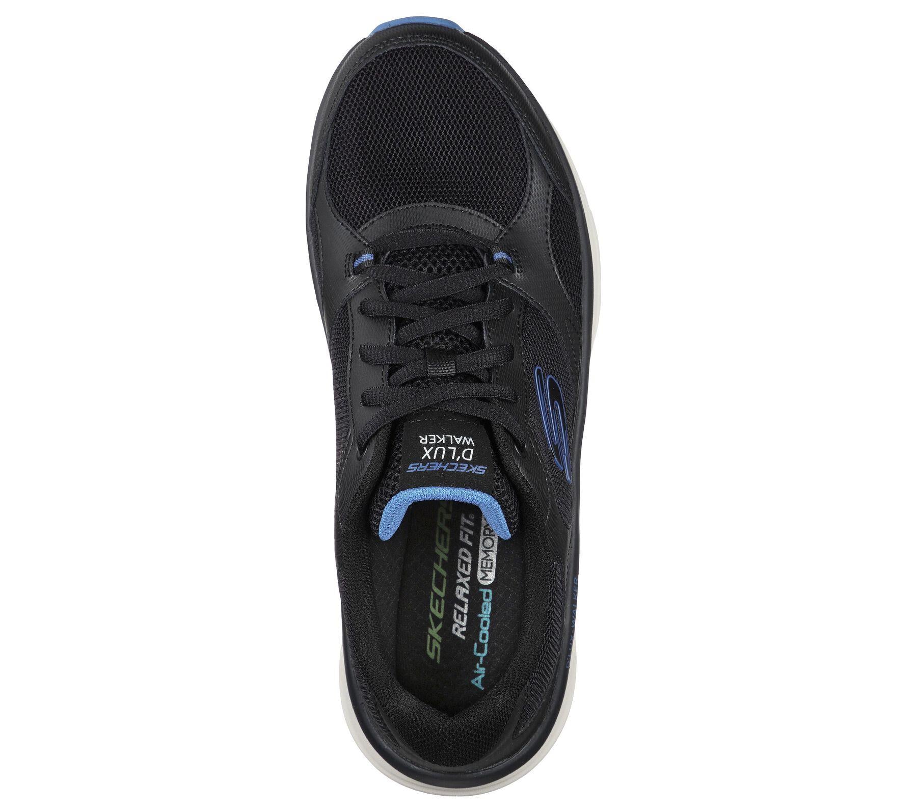 Skechers Men's Relaxed Fit D'Lux Walker - Mainstream in Black Size UK6  to UK13