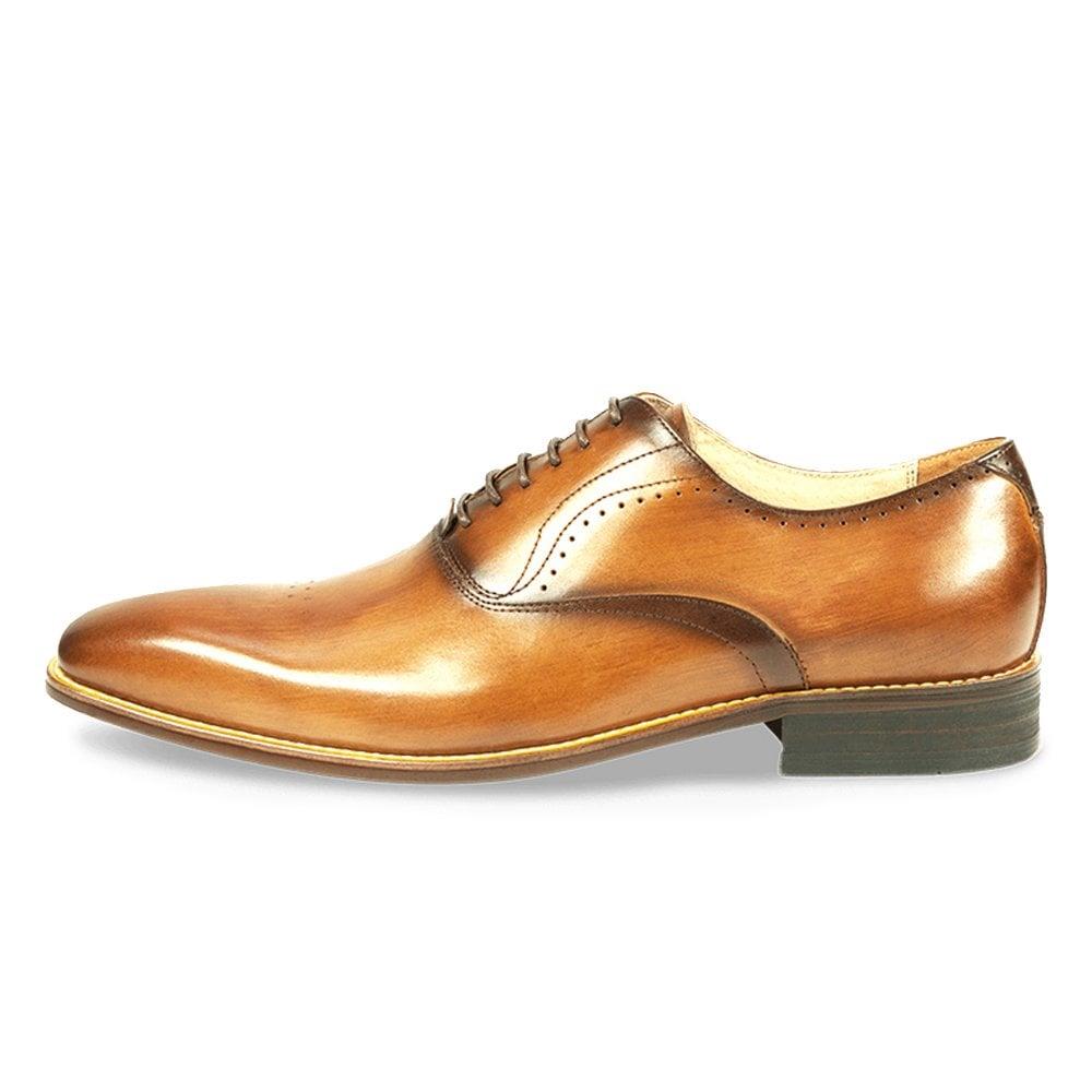 Azor Mens Pompei Oxford Formal Leather Lace Up Shoes in Tan 7 to 12