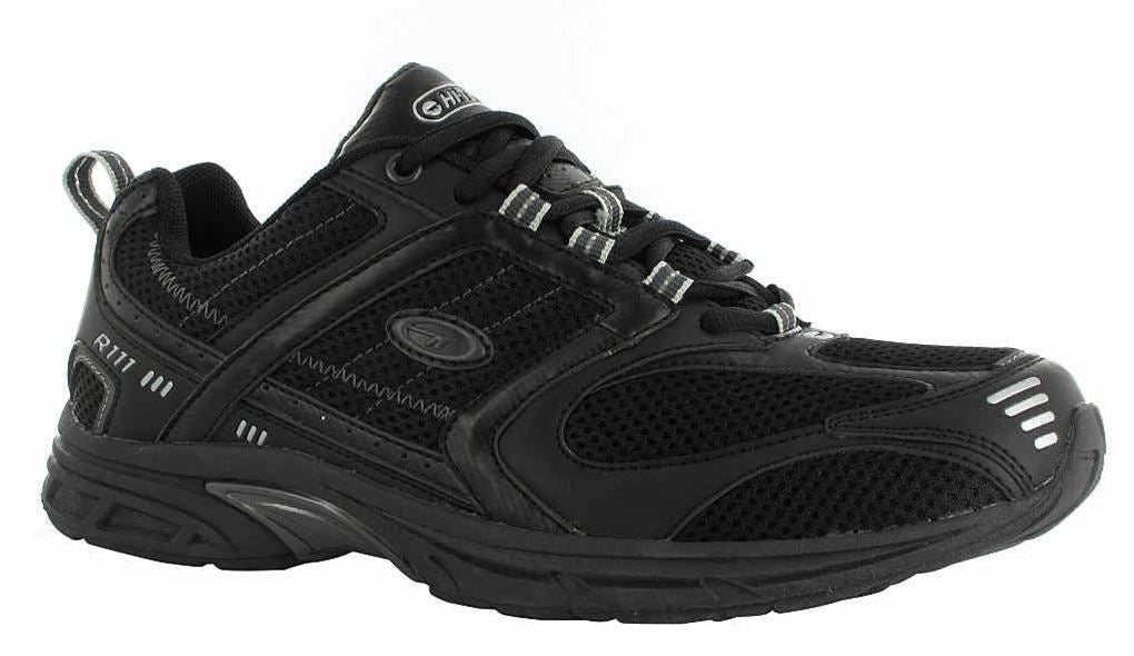 HI TEC MENS BREATHABLE WALKING/RUNNING TRAINERS IN BLACK/CHARCOAL